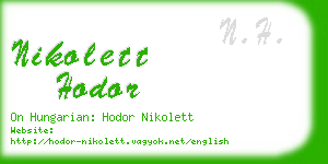 nikolett hodor business card